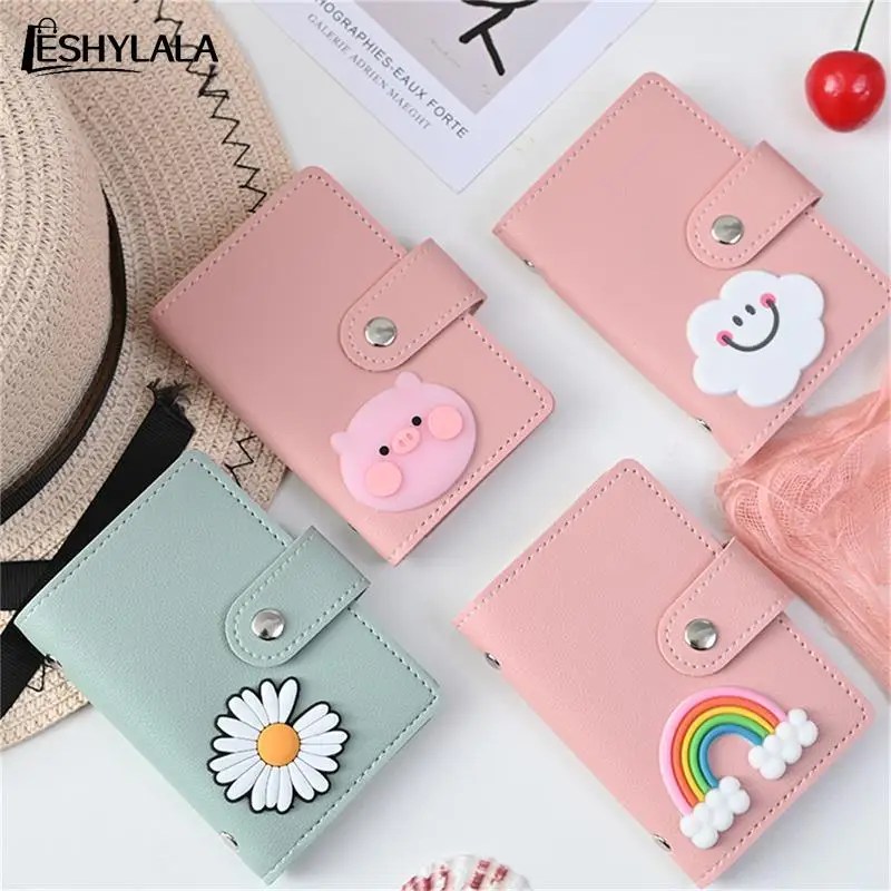 

Женский держатель для карт, кошелек из искусственной кожи, симпатичный мультяшный держатель для визиток, кавайная сумка для кредитных карт, паспорта, удостоверения, паспорта, карт, кошелек