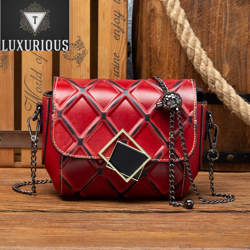 

Women Genuine Leather Messenger Cross Body Purse Bag Dinner Embossed Handbag Real Cowhide Female Pouch Shoulder Bags