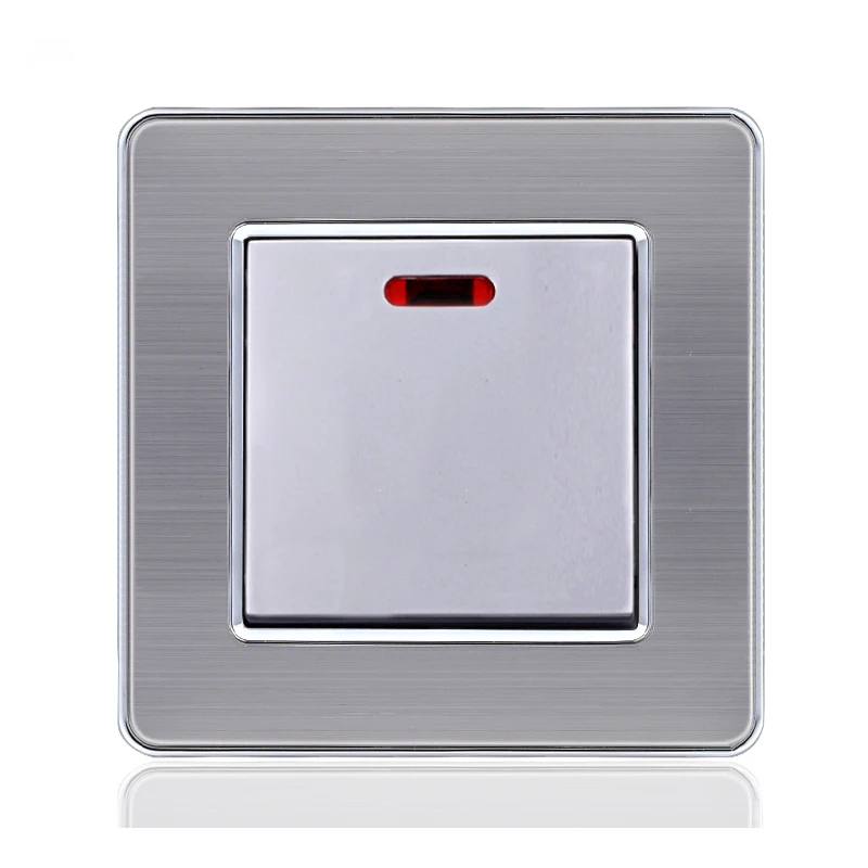 86 Тип панели из нержавеющей стали с индисветильник 20 А переключатель тока