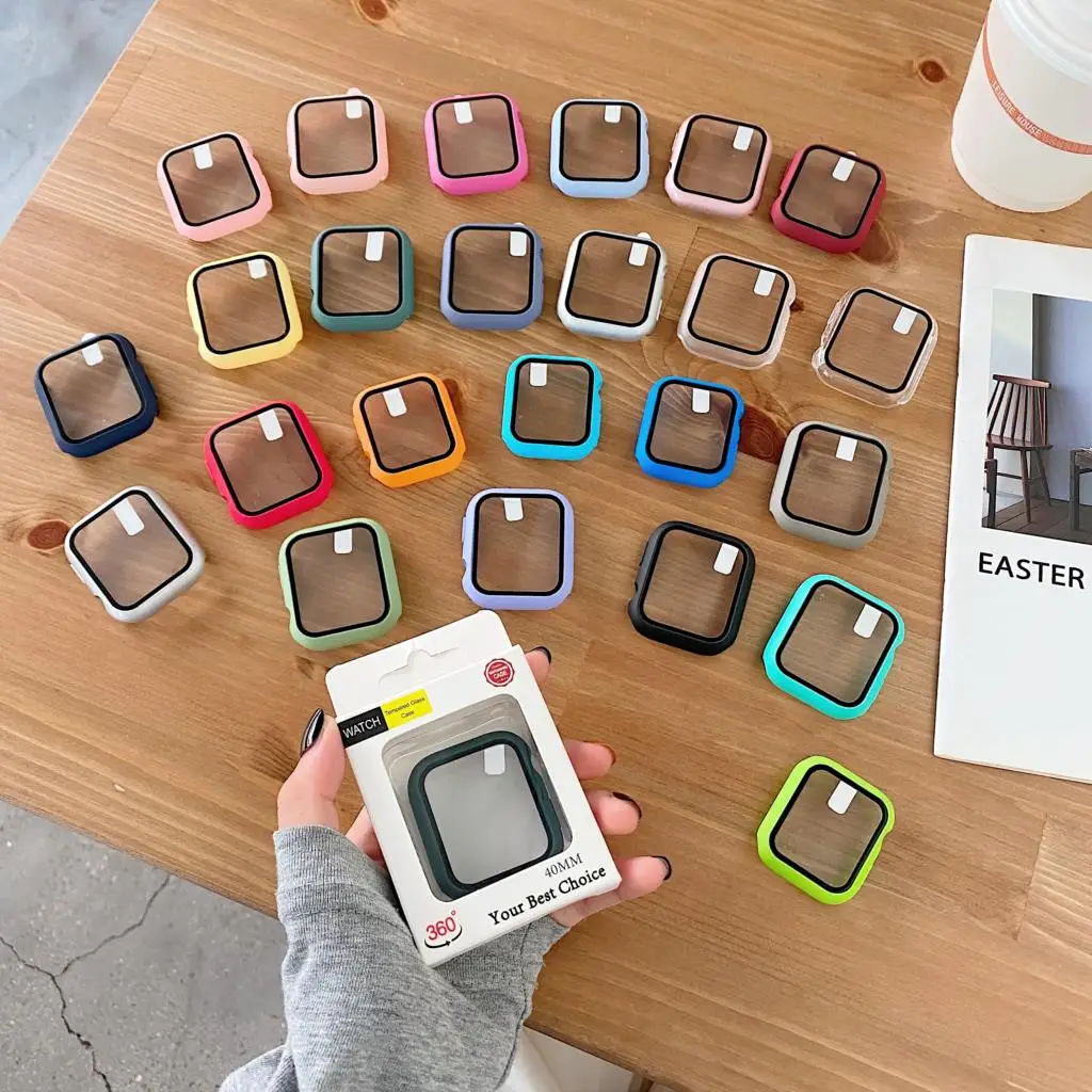 

Screen Protector Case for Apple Watch Series 7 6 SE 5 4 3 44mm 40mm 45mm iwatch 42mm 38mm glass+cover Apple watch Accessories