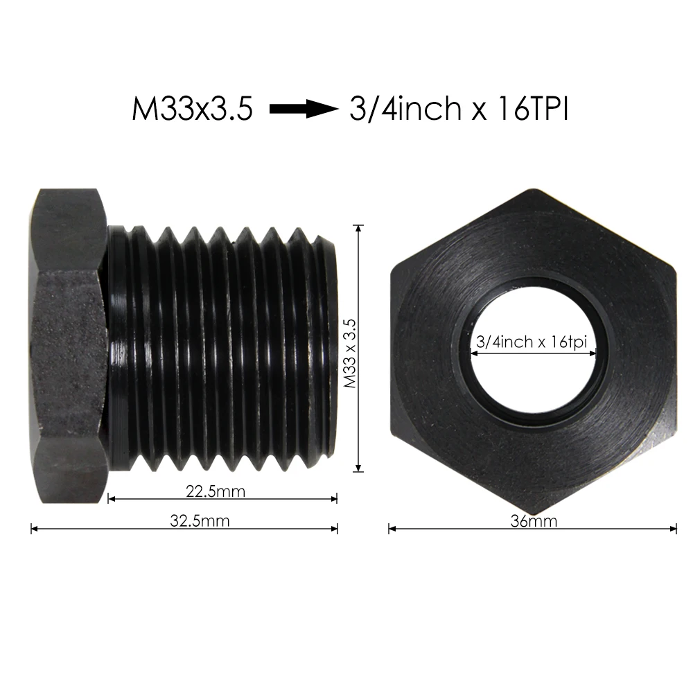 Адаптер патрона для токарного станка по дереву M33x3.5/M18x2.5/1-8TPI/1/4 ''x16