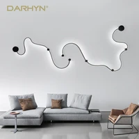 modern wall lamps for bedroom study living balcony room acrylic home deco in white black iron body sconce led lights fixtures