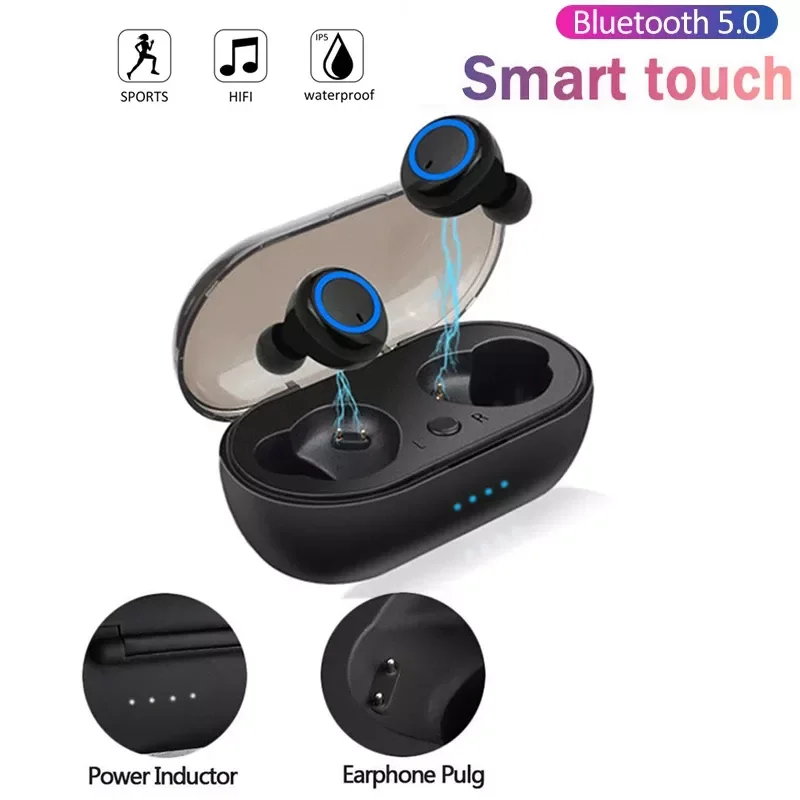 

TWS Bluetooth Earphones Wireless Headphones With Microphon Charging Box HIFI Stereo Sports Y50 Waterproof Earbuds Headset