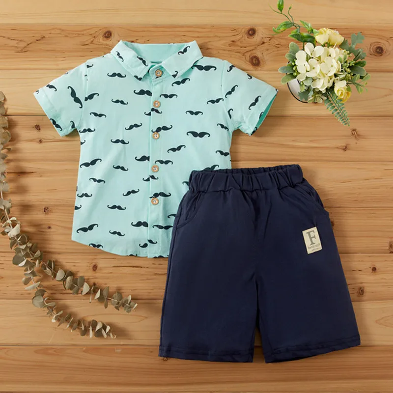 Одежда для маленьких мальчиков летний повседневный комплект одежды хлопковая