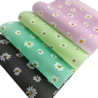 transparent daisy print frosted jelly tpu leather fabric colored soft plastic film for making coverbowstable cloth30135cm