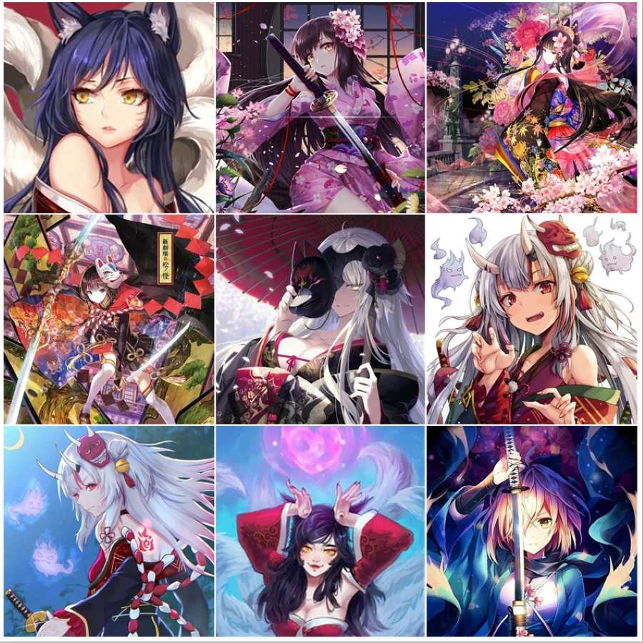 

Full AB drill Square&Round embroidery mosaic Cross stitch Velvet canvas 5D DIY Diamond Painting Kit Anime home decor art