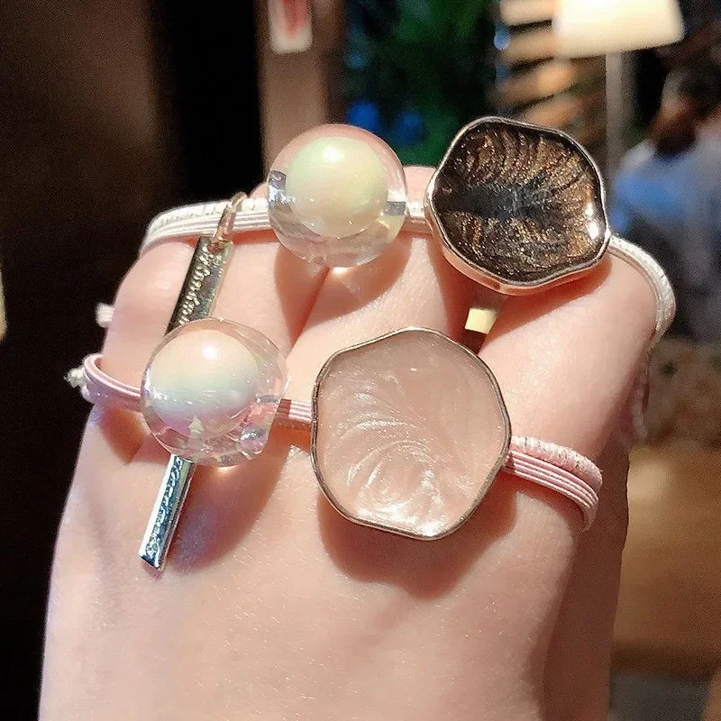 В Корейском стиле Простой головной убор с хрустальным шаром имитация жемчуга