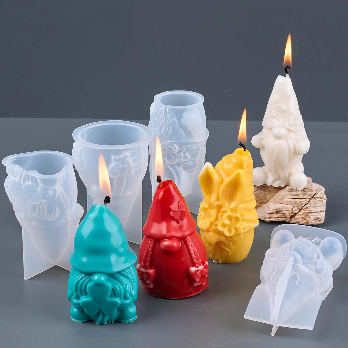 Новый клевер безликий Клаус силиконовая форма для свечей DIY пасхальный гном