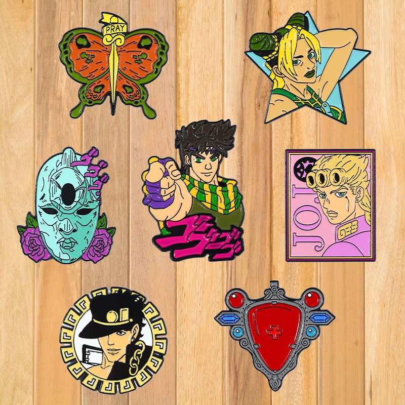 

A1180 Bizarre Adventure Anime Enamel Pin Women's Brooch for Clothing Lapel Pins for Backpacks Badges Accessories Gifts for Fans