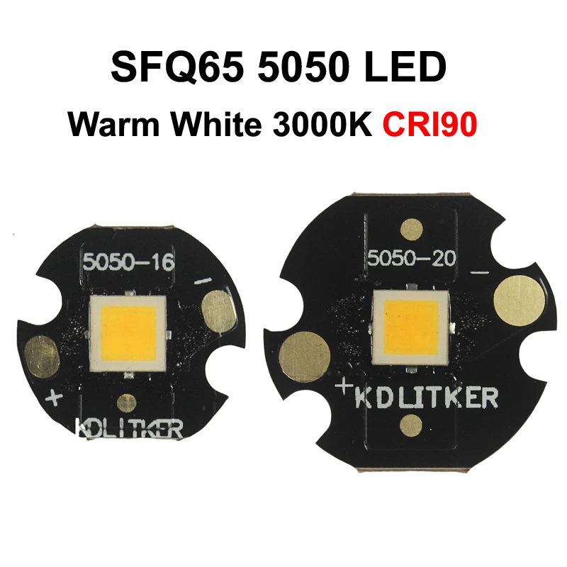 SFQ65 4x Core 3V 20A теплый белый 3000K CRI90 5000 Люмен SMD 5050 светодиодный on KDLitker DTP Copper mCPCB High CRI желтая строчка