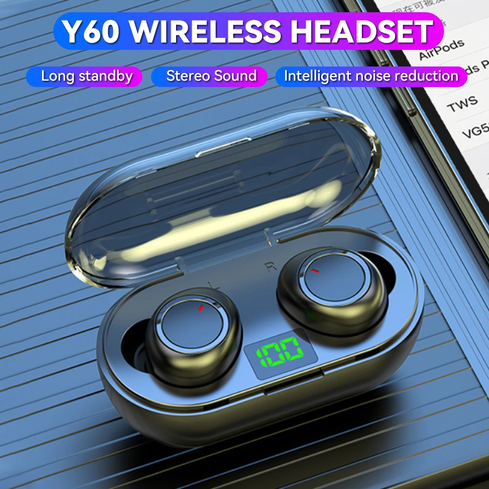 

Y60 Wireless Bluetooth Earphone Wireless Touch Control Earbuds Sports Touch Hi-Fi earbuds Music Gaming Headset