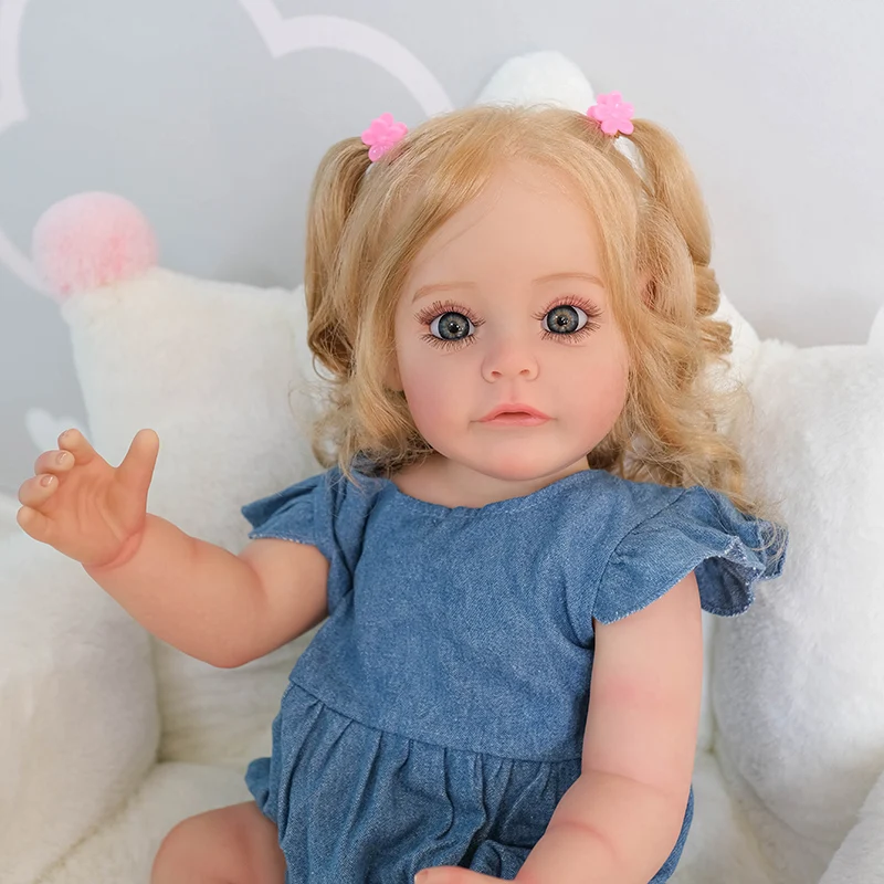 

55CM Reborn Baby Girl SueSue Full Body Silicone Very Soft Waterproof Bathy Toy Handmade Paint with 3D Skin Visible Veins
