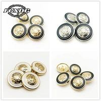 10pcs 152025mm clothing accessories vintage metal buttons diy sewing material sewing accessories goldedsilver jacket buttons