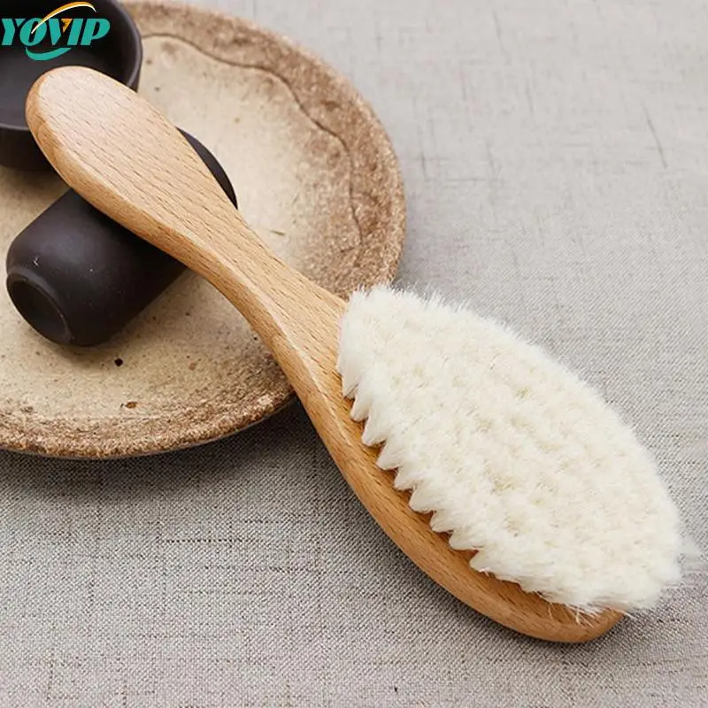 

1Pc Beech Wool Brush Durable Hair Care Oil Head Brush Broken Hair Brush Beard Brush Daily Cleaning Brush Hairdressing Tools
