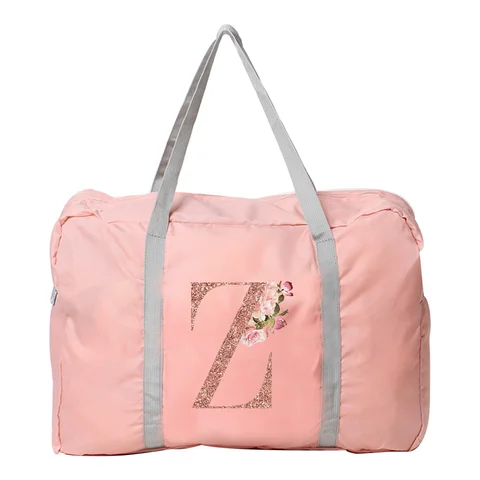 Большая Портативная сумка для путешествий, складная сумка с розовым золотым принтом для путешествий, вместительная тележка для хранения багажа, сумки для хранения