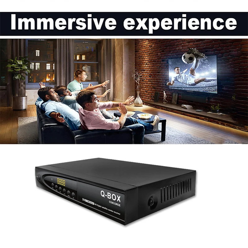 DVB T2 S2 комбинированный QBOX спутниковый H264 декодер приемник Full HD 1080P Поддержка