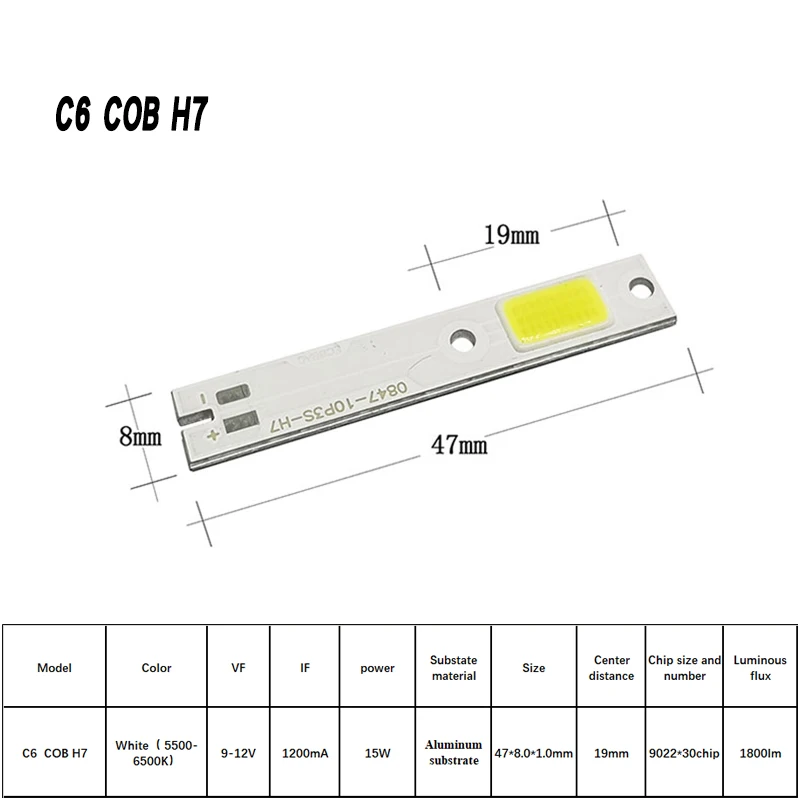 Светодиодная автомобильная фара C6 H7 H4 дальняя и ближняя одна лампа 2016, бусины 1860 LED3570, двусторонняя медная подложка, светодиодный источник света для автомобиля
