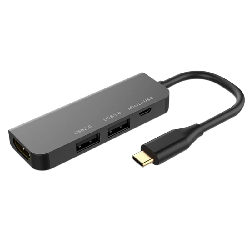 

USB C HUB Type-C to HDMI-Compatible Docking Station 4-In-1 Micro-USB3.0+USB+HDMI-Compatible for Laptop HUB