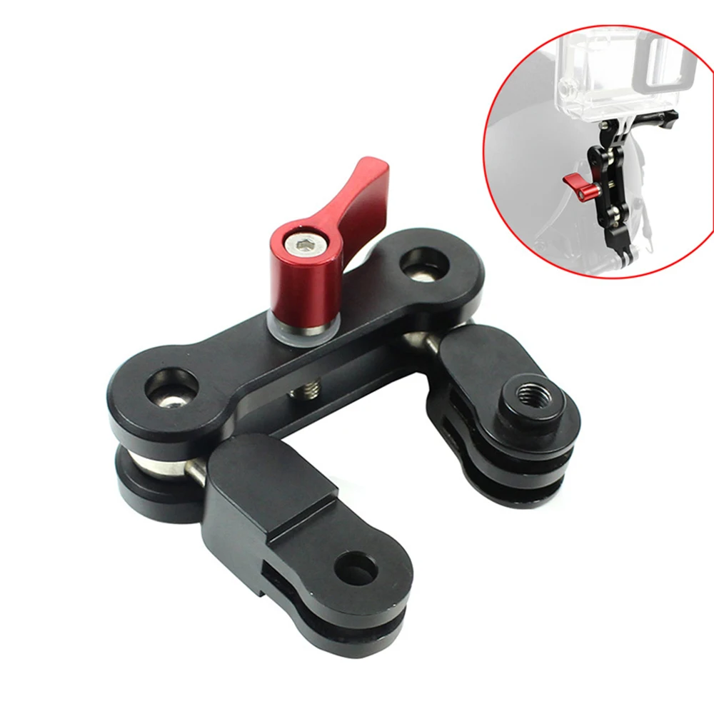 

For Gopro Photography Accessories Aluminum Alloy Helmet Fixed Base Skydiving Bracket Screw Arm 360 Degree Rotating Bracket