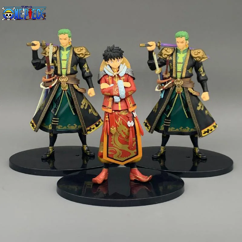 

One Piece Chinese Style Luffy Figure Cheongsam Roronoa Zoro Ornament Boxed Anime Hand Model Kawaii Boy Toys Luffy Action Figure