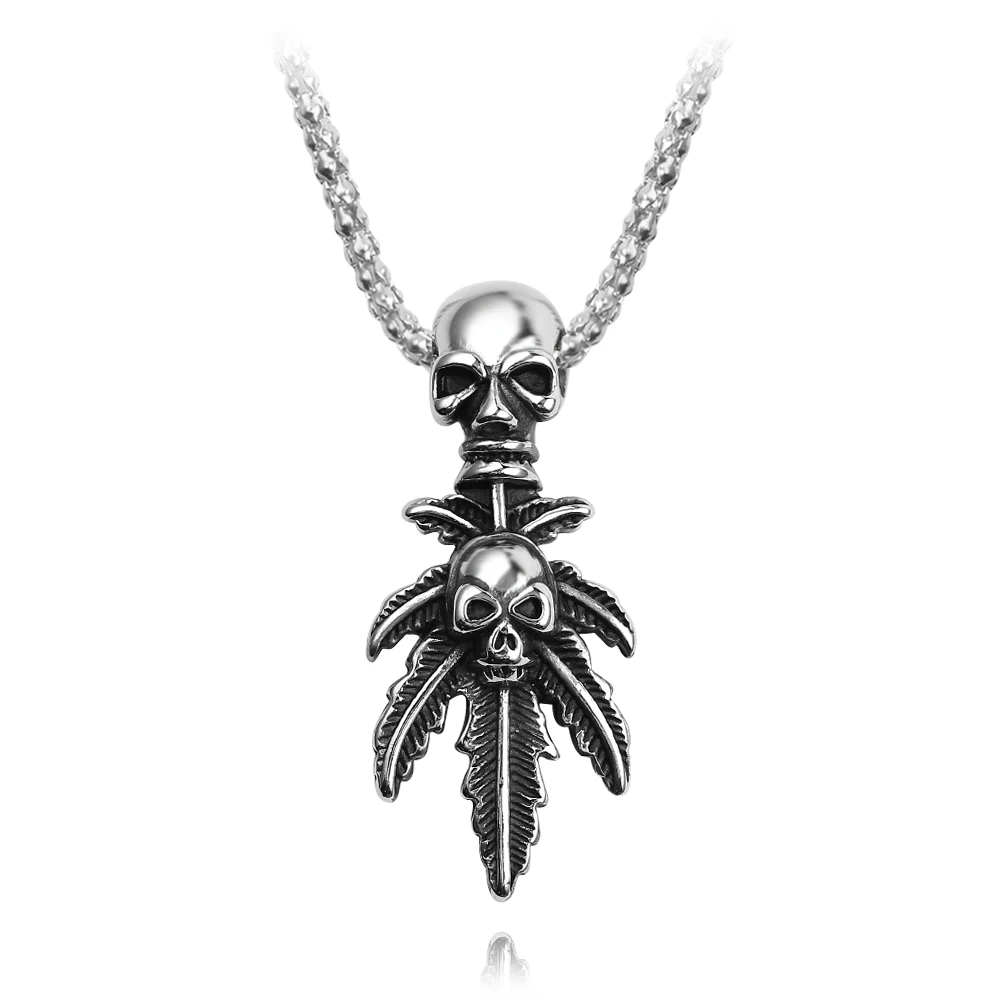 

Vintage Skeleton Pendant Necklace Punk Skull Necklaces Choker Skull Head Jewelry Accessories for Men Halloween Gifts