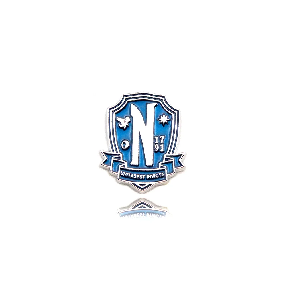 

TV Wednesday Adams Enamel Brooch Blue Terror Metal Badge School Uniform Pin Clothing Decoration Brooch
