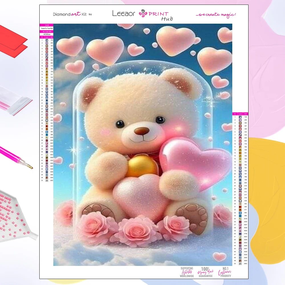 

Cartoon Animal Diamond Painting Cute Seaside Beach Glass Bear Mosaic Embroidery Cross Stitch Kits Rhinestone Home Decor Gift