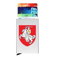 republic of belarus knight printing anti theft id credit card holder thin aluminium metal wallets pocket case bank card box