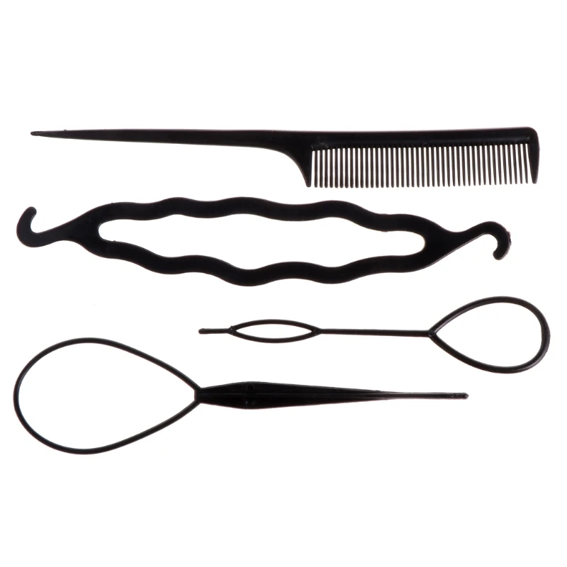 

4pcs/set Hair Braiding Twist Curler Set Hairpin Holding Braiders Pull Hair Ponytail DIY Tool Hairstyle Tool Dropship