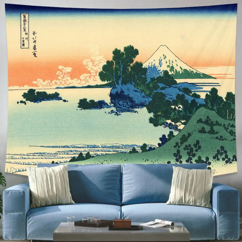

Mount Fuji Blanket Kanagawa Wave Print Suspension Wall Hanging Bohemian Bed Blanket Wall Hanging Home Decor Bedroom Tapestry