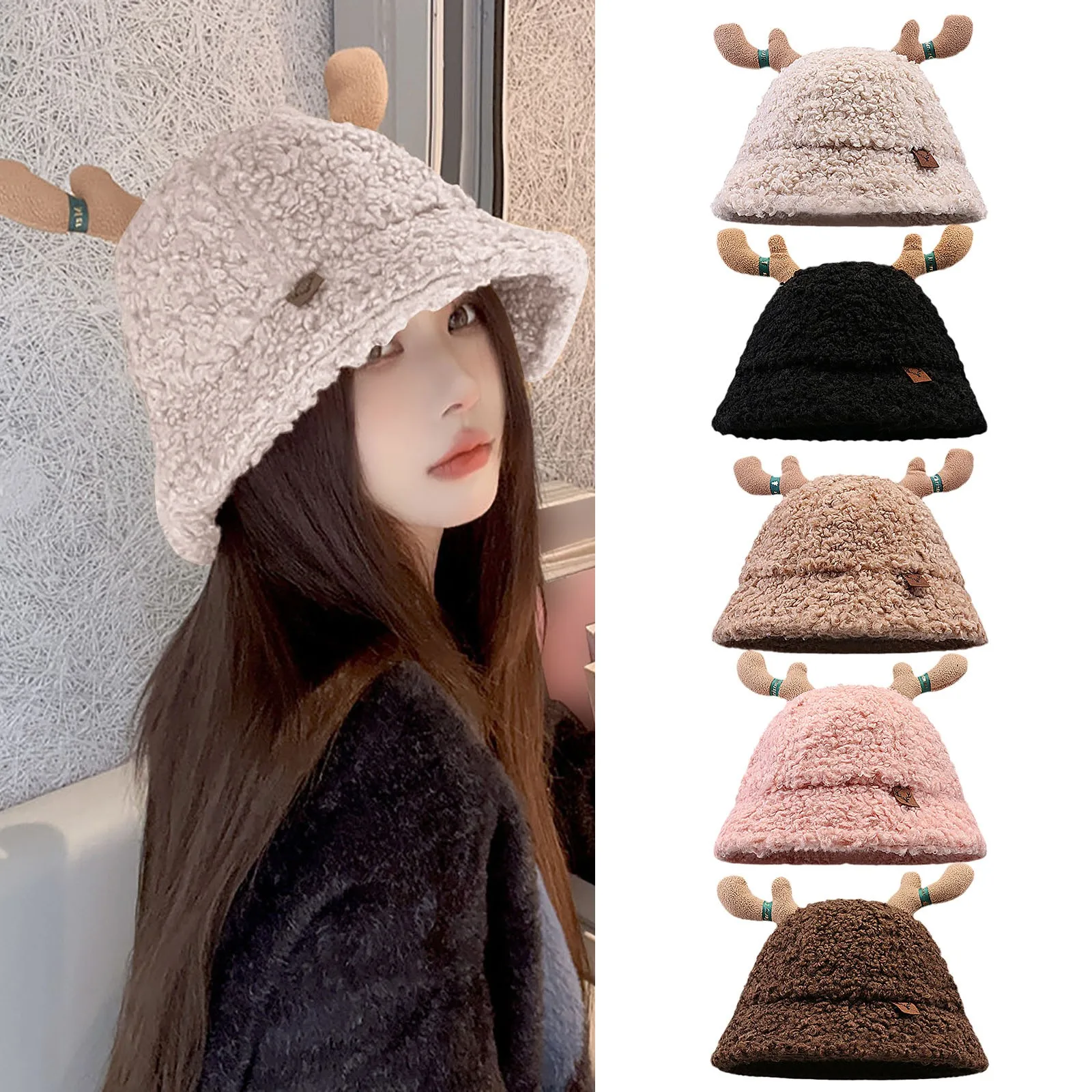 

Autumn And Winter Warm Cute Fisherman Hat Female Korean Version Of Lamb Students All Travel Bell Visor Cute Visor Glasses Clip