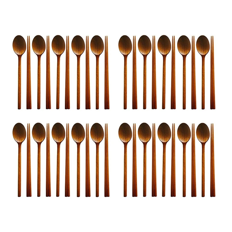 

Handmade Jujube Tree Wooden Korean Dinnerware Combinations Utensil,20 Set Of Spoons And Chopsticks