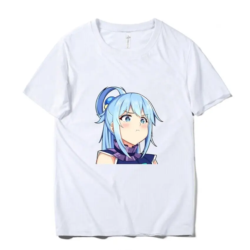 KonoSuba Aqua футболки унисекс с принтом 100% хлопок