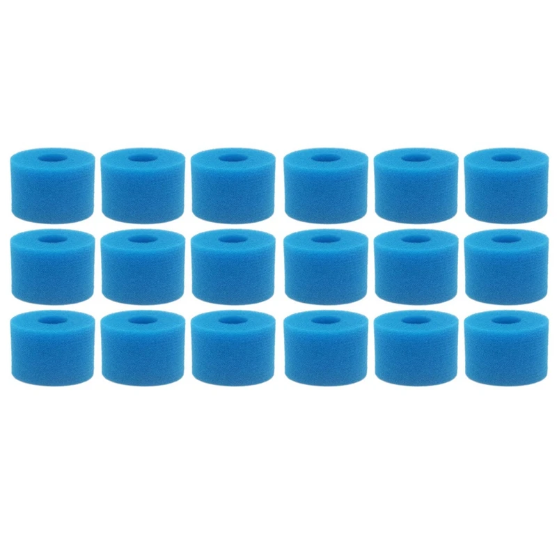 

18 Pcs Filter Sponge For Intex S1 Type Pure Spa Reusable Washable Foam Hot Tub Filter Cartridge