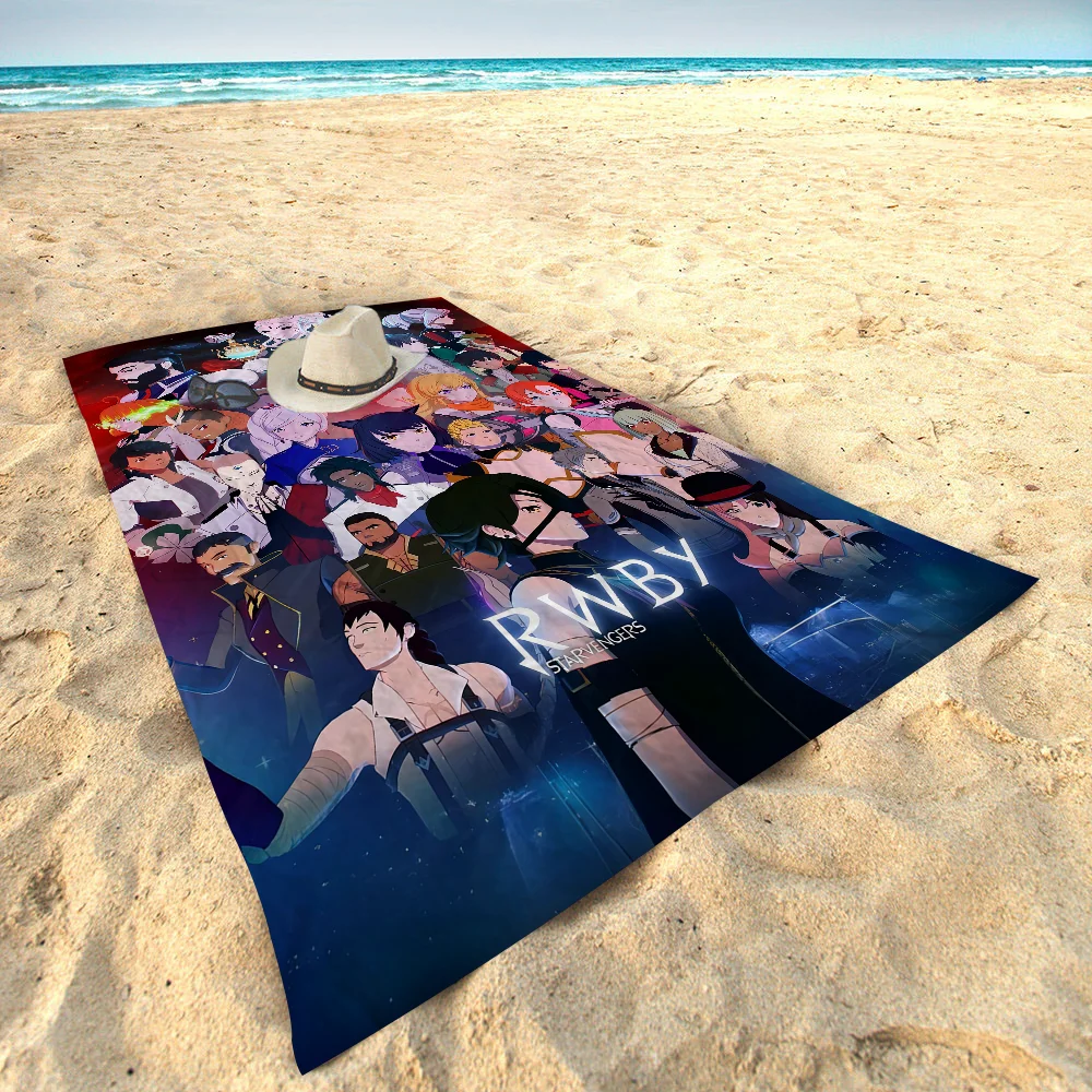 RWBY Beach Towel Cartoon Cute Summer Kids Large Bath Pool Microfiber Absorbent For Swimming Travel