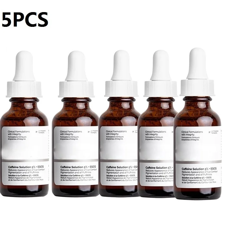 

5PCS Caffeine Solution 5% + EGCG Eye Serum Lighten Dark Circles Reduce Eye Puffiness Bags Crow's Feet Original Product