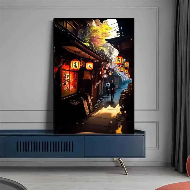 Поп Неон Япония Токио городской пейзаж печать плакатов эстетика природный аниме