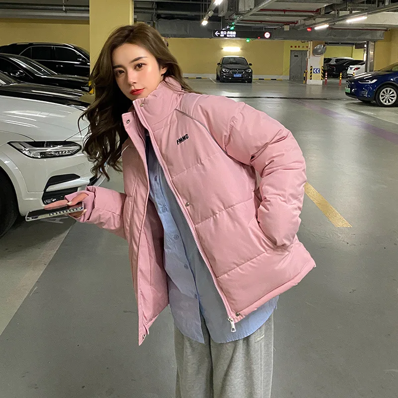 Winter Padded Jacket New Style Pink Short Casual Go To Work To School Ladies Fashion Loose Student Warm Down Padded Jacket