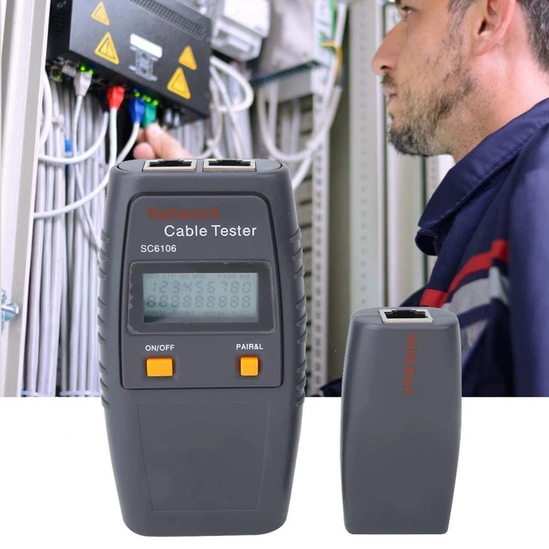 Новый тестер сетевых кабелей SC6106 электрических с ЖК-дисплеем
