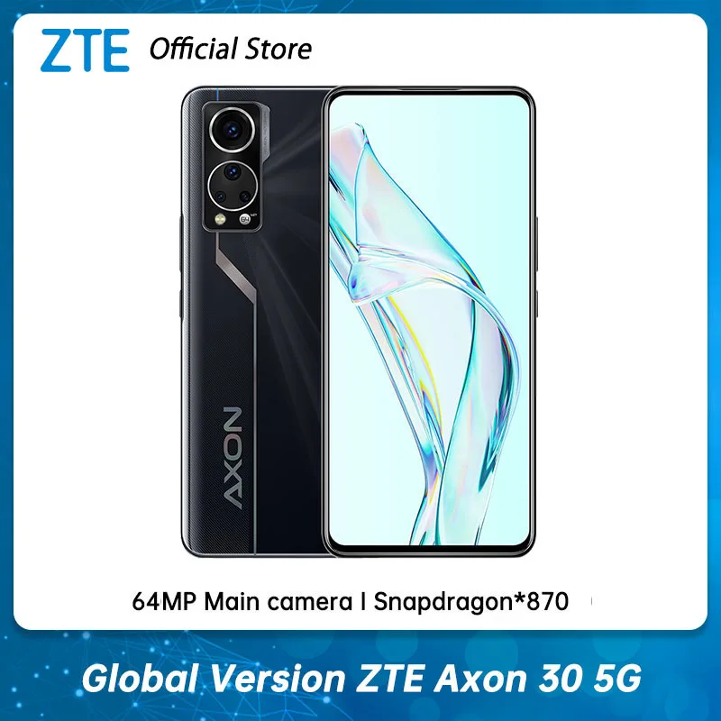global version zte axon 30 5g smartphone 6 92 120hz under screen camera snapdragon 870 octa core 65w fast charge 4200mah free global shipping