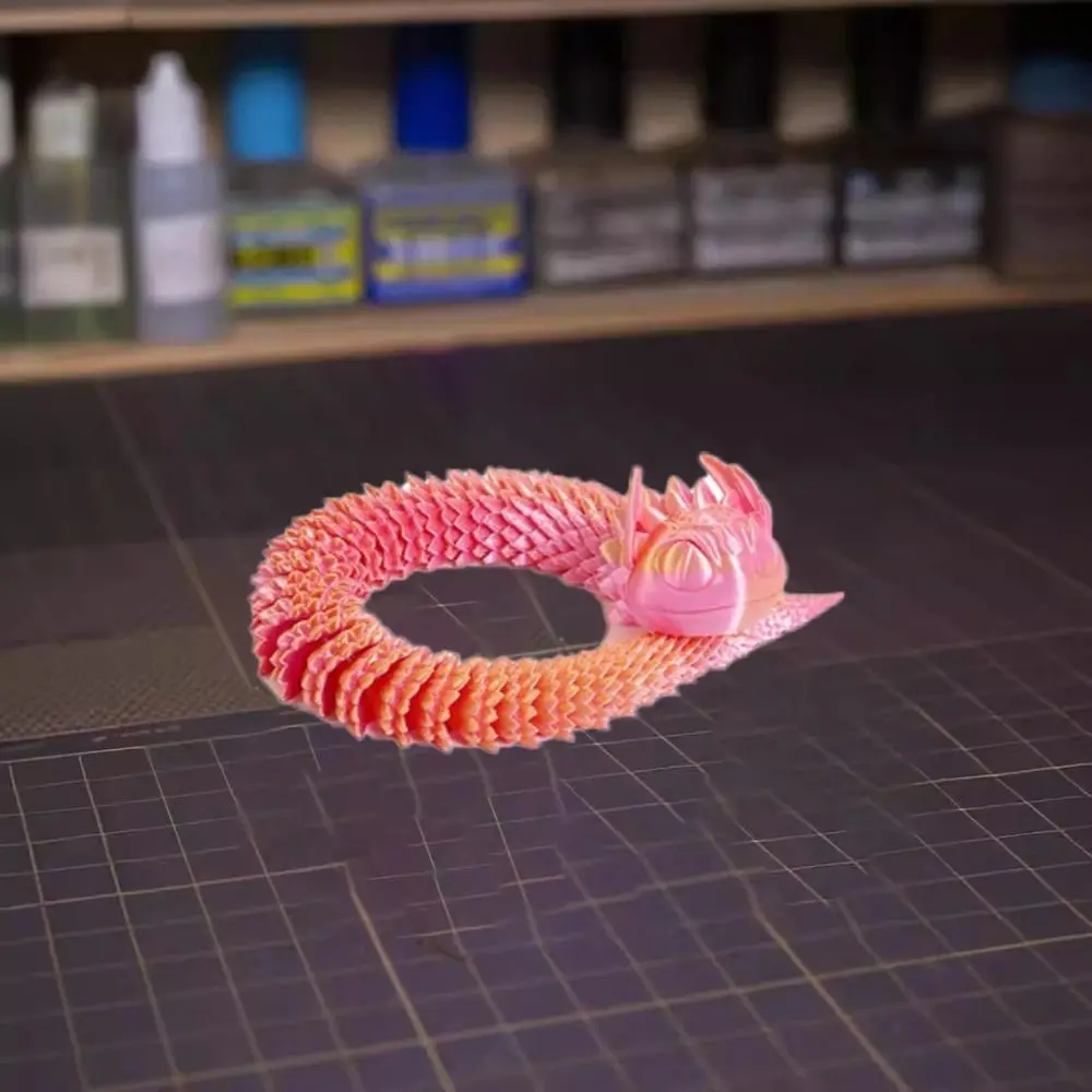 Забавная печатная модель 3D змея вращающаяся ручная работа имитация змеи