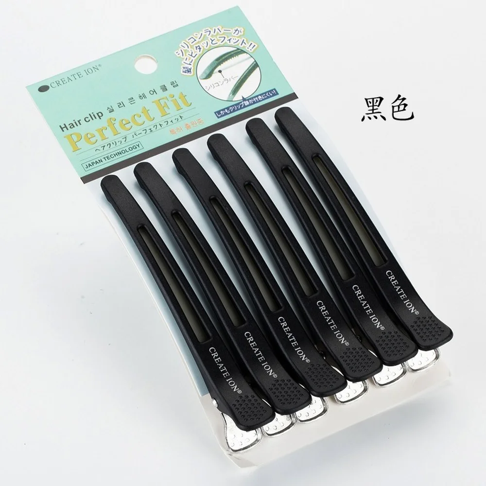 

6Pcs Black Plastic Single Prong Diy Hairstyle Alligator Hair Clip Hair Accessories Hair Styling Tool Hairpins Hairdressing