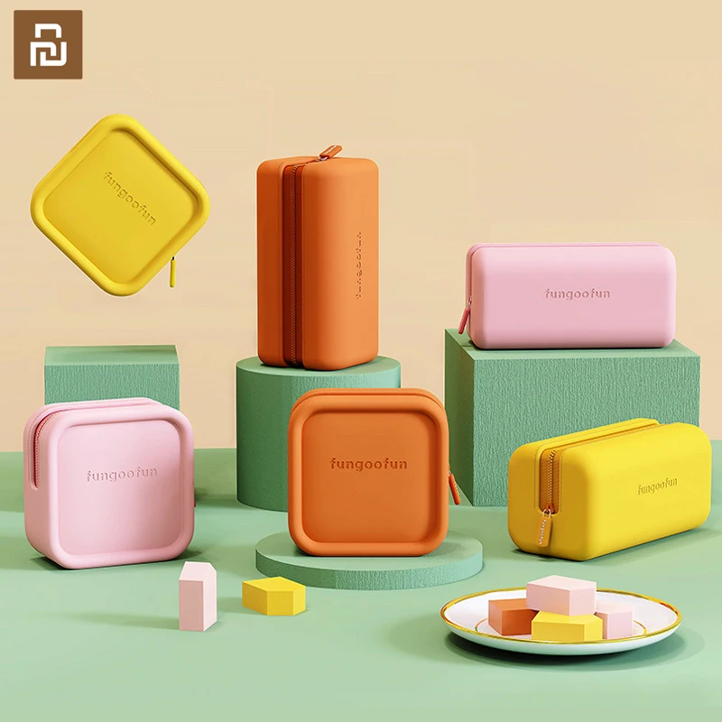 Косметичка Xiaomi Youpin для хранения цифровых кабелей, портативная красная дорожная мини сумка для хранения Maka Longkou, подарок для девушки