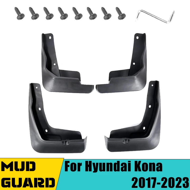 4 шт. автомобильные брызговики для Hyundai Kona Kauai OS 2018-2023 2019 2020 2021 ABS авто брызговик