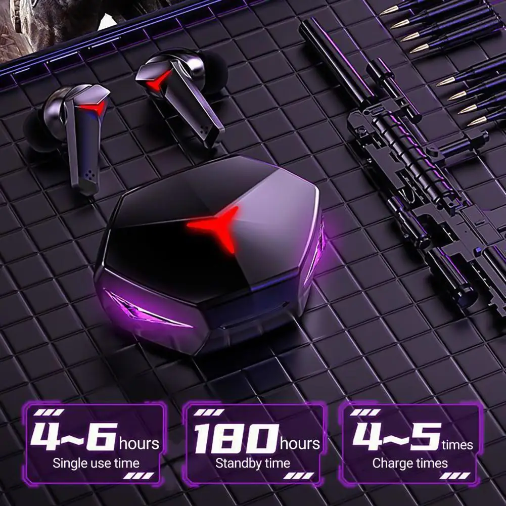 

T33 Gamer Headset Low Latency Bluetooth-Headphones TWS Wireless Bass Touch Control Earbuds HD Noise Cancellation Earphone