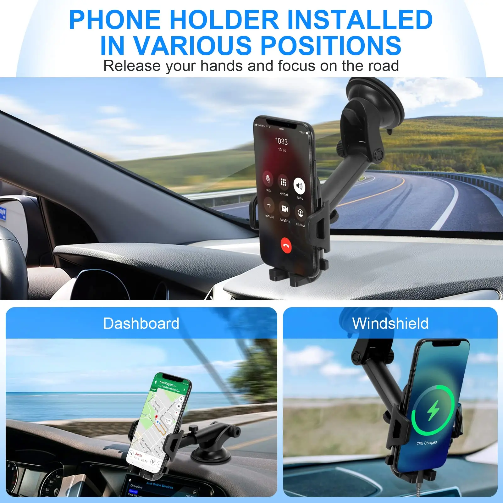 Держатель телефона на приборную панель для автомобиля универсальный держатель