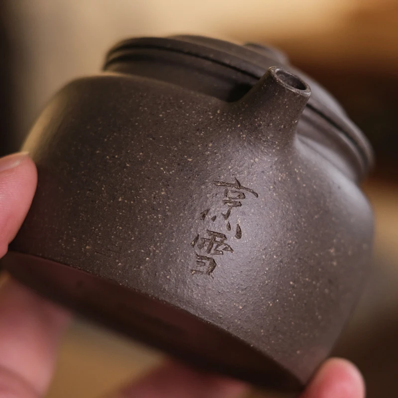 Чайник Yuxue Songyan ручной работы Dezhong, сырая руда, зеленый гипс, высокотемпературная газовая печь 200 куб. См, одно отверстие с фильтрующим экраном