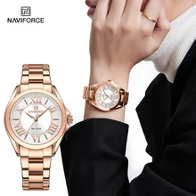 NAVIFORCE Luxury Women Watches Fashion Casual FemaleLadies Stainless Steel Quartz Wristwatches Life Waterproof Girlfriend Gift 