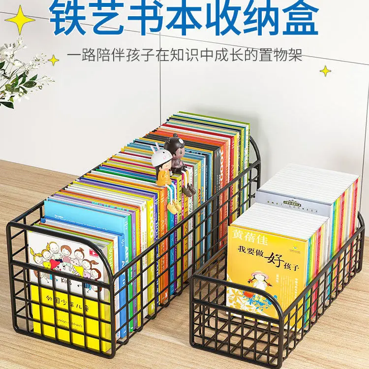 

Metal Iron Bookshelf Office Students Dormitory Desktop Storage Bookcase Rack Sundries Table Pantry Organizer Book Shelf Librero