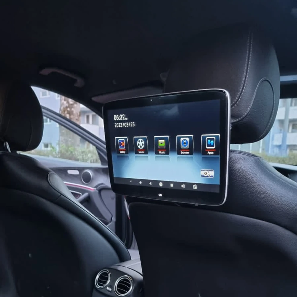 Фото Экран телевизора на заднем сиденье для Mercedes-Benz GLE GLS Class Android, монитор подголовника с автомобильным развлекательным видеомультимедийным плеер №3